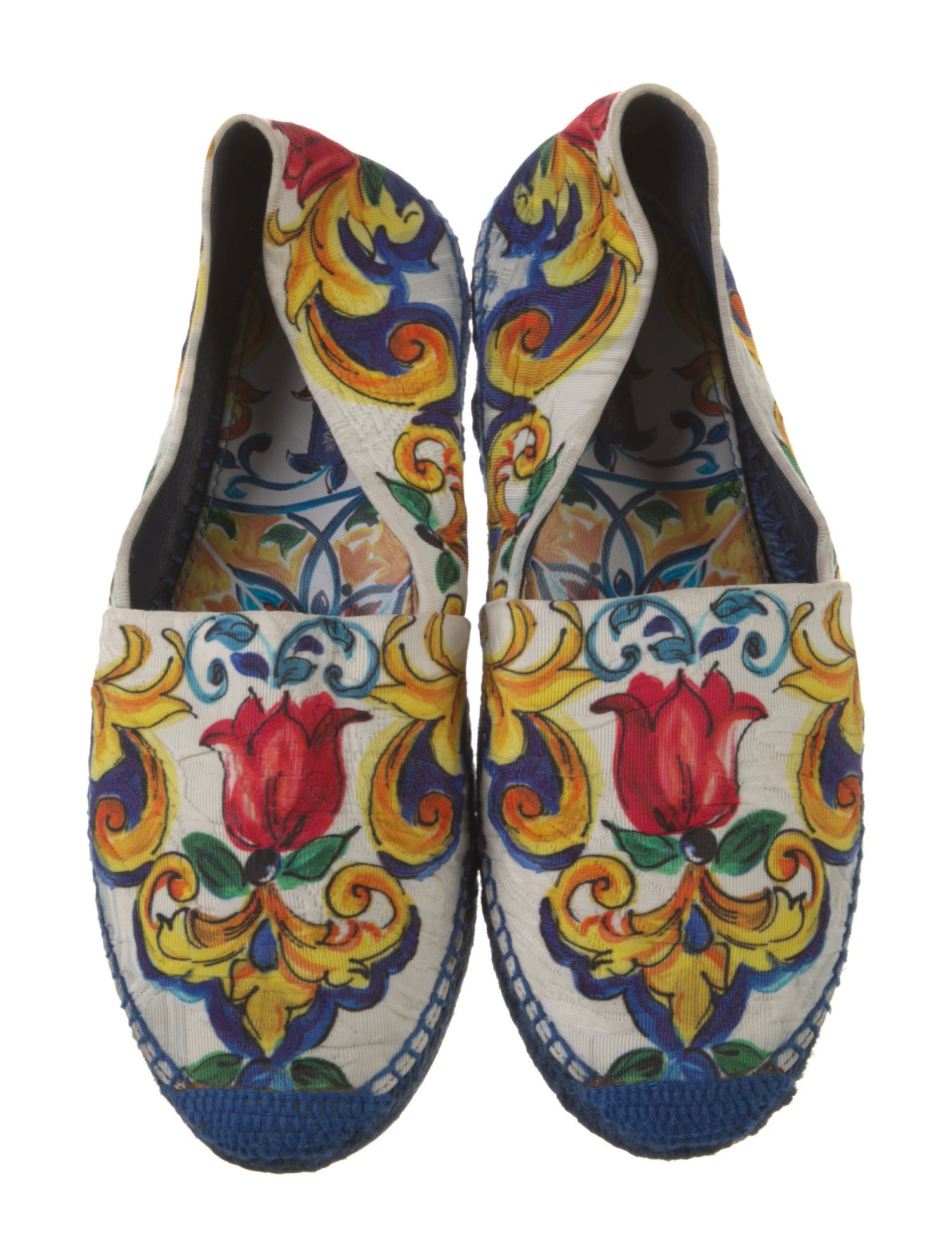 Dolce & Gabbana Majolica Print Canvas Espadrilles