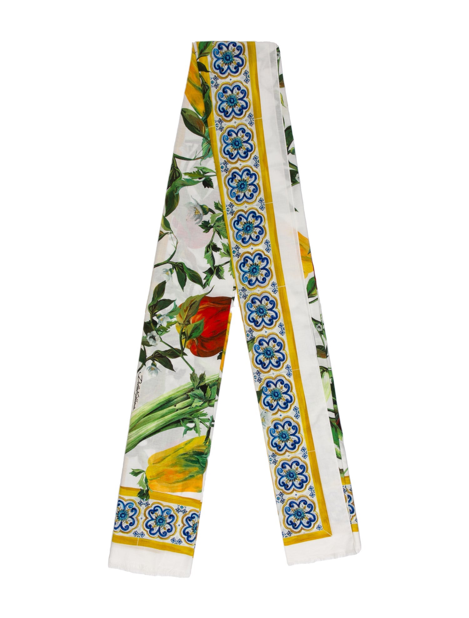 Dolce & Gabbana Silk Floral Print Scarf