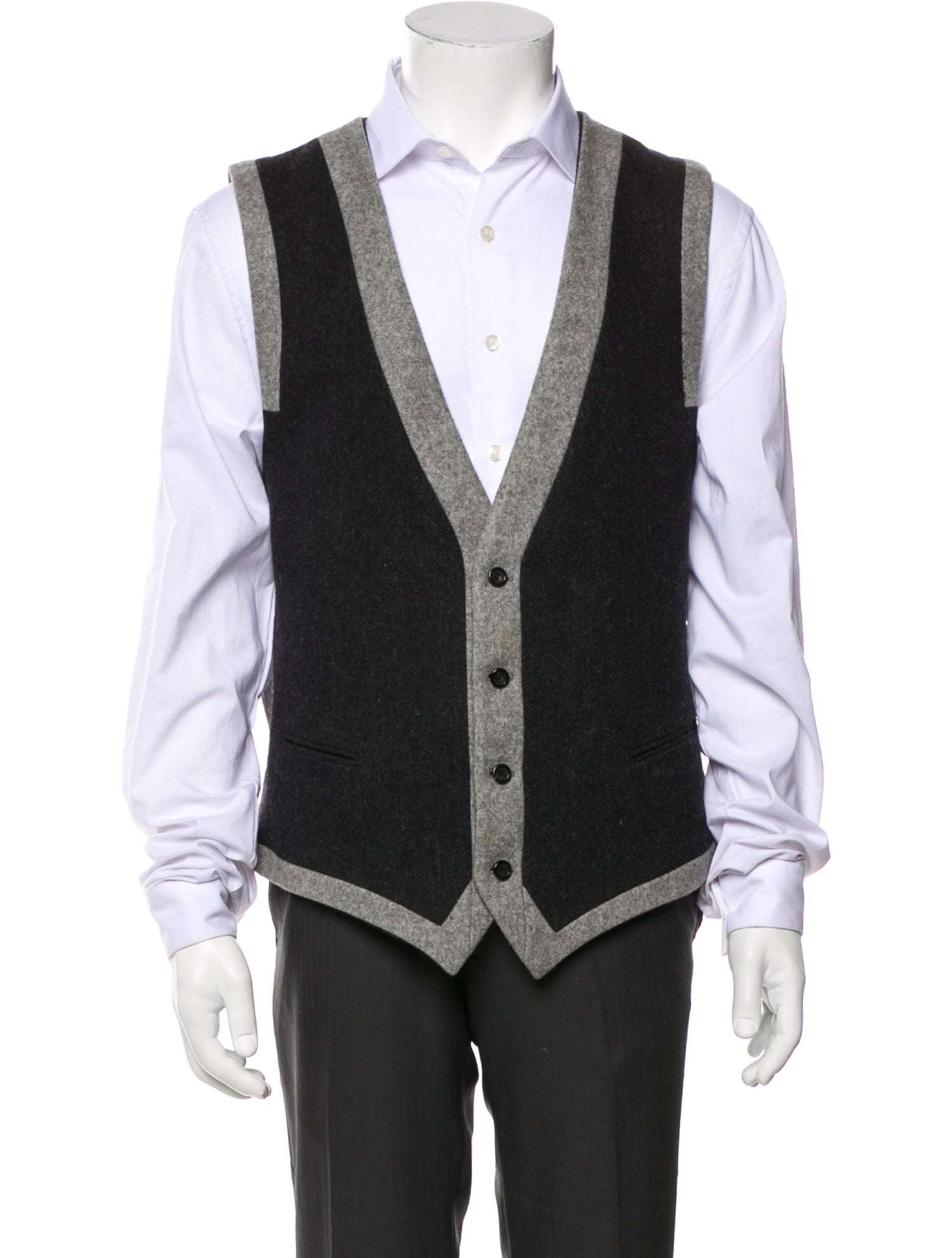 Dolce & Gabbana Virgin Wool Colorblock Pattern Suit Vest
