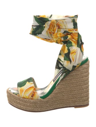Dolce & Gabbana Satin Printed Espadrilles