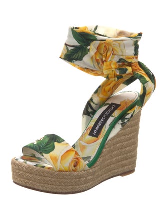 Dolce & Gabbana Satin Printed Espadrilles