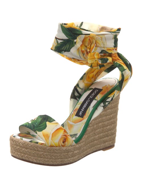 Dolce & Gabbana Satin Printed Espadrilles