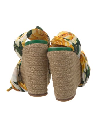 Dolce & Gabbana Satin Printed Espadrilles