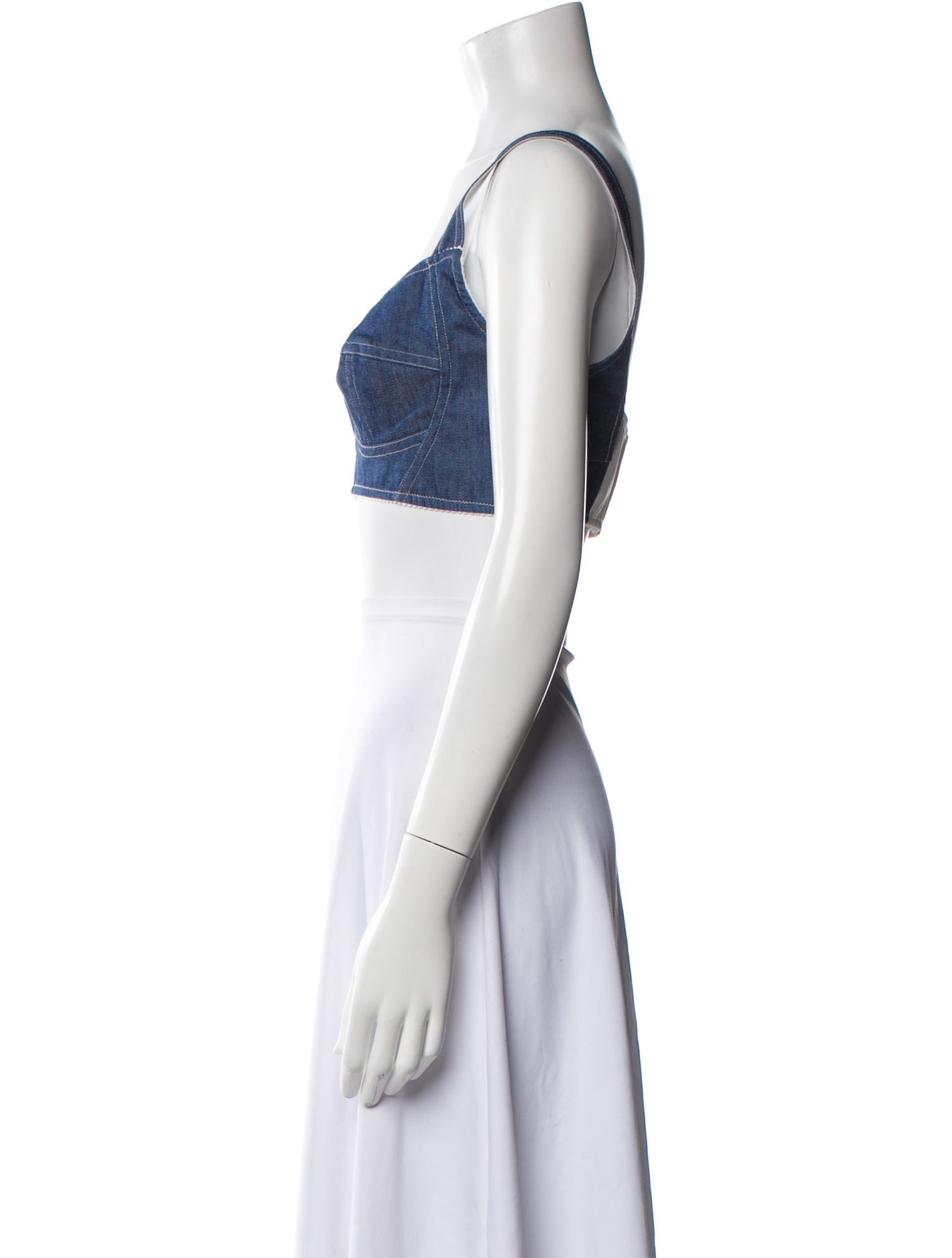 Dolce & Gabbana Square Neckline Sleeveless Crop Top