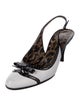 Dolce & Gabbana Leather Colorblock Pattern Slingback Pumps