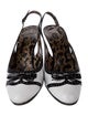 Dolce & Gabbana Leather Colorblock Pattern Slingback Pumps