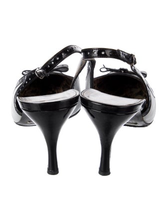 Dolce & Gabbana Leather Colorblock Pattern Slingback Pumps
