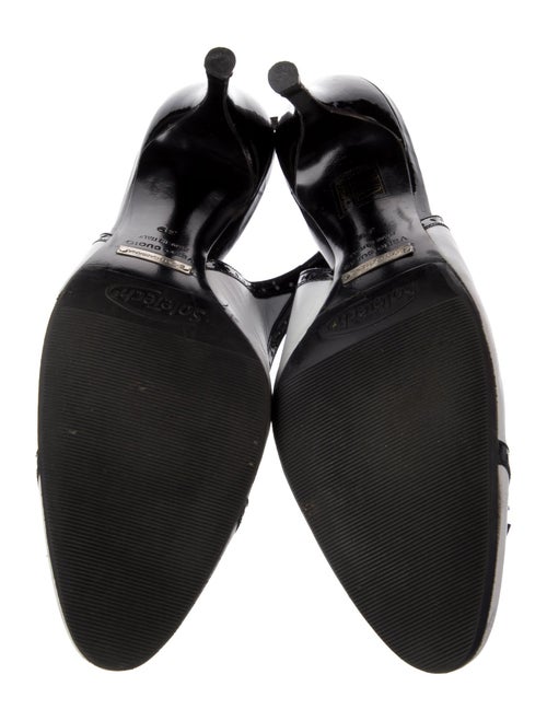 Dolce & Gabbana Leather Colorblock Pattern Slingback Pumps