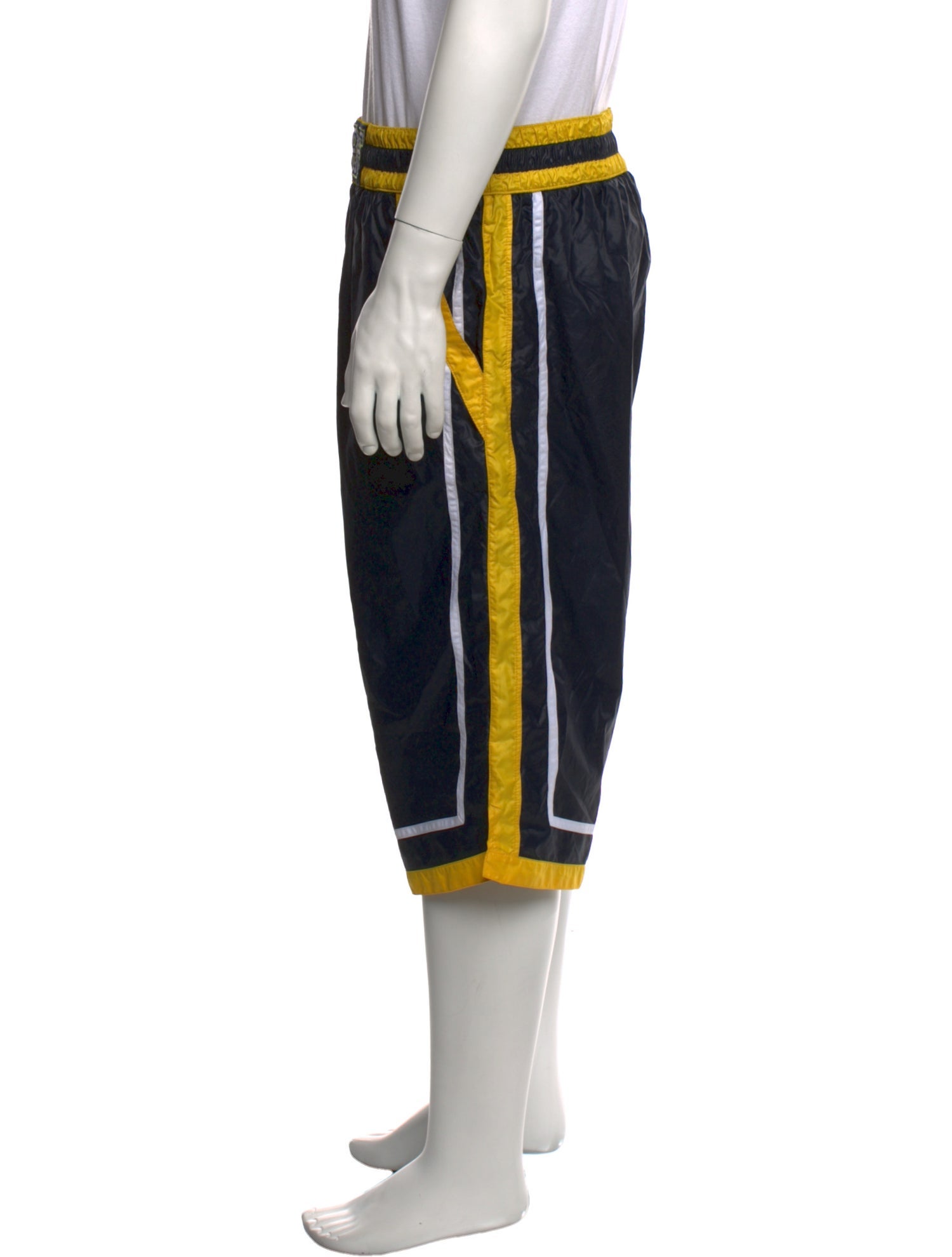 Dolce & Gabbana Striped Embroidered Accent Swim Trunks