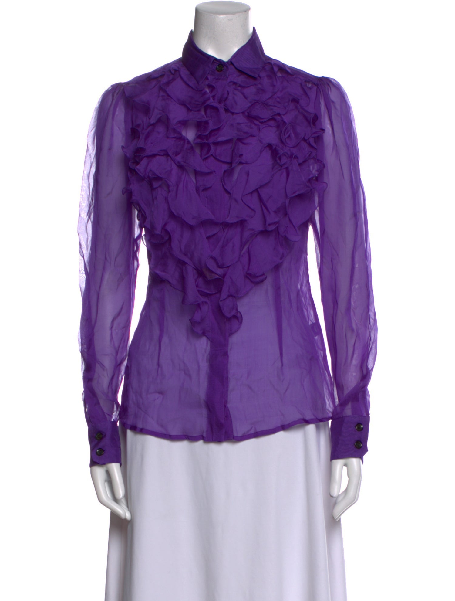 Dolce & Gabbana Silk Long Sleeve Blouse