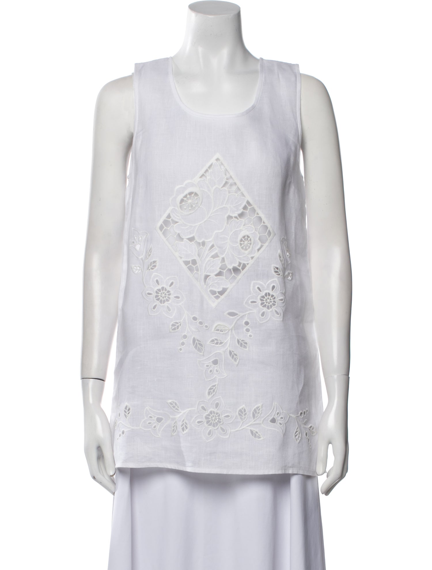 Dolce & Gabbana Linen Scoop Neck Top