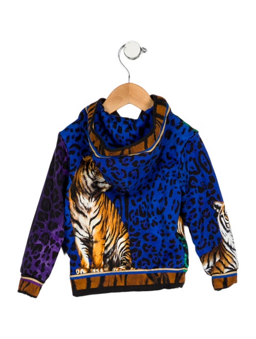 Dolce & Gabbana Toddler Boys' Animal Print Graphic Hooded Zip Up Sweatshirt