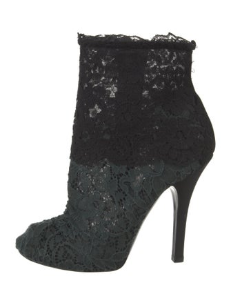 Dolce & Gabbana Lace Lace Pattern Boots