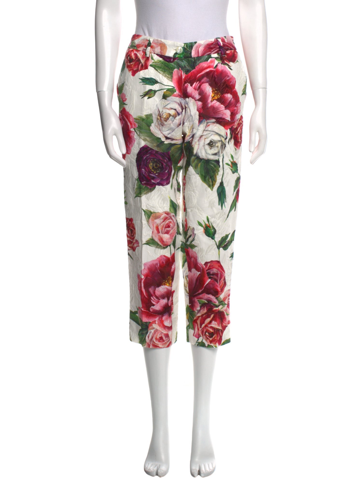 Dolce & Gabbana Floral Print Straight Leg Pants