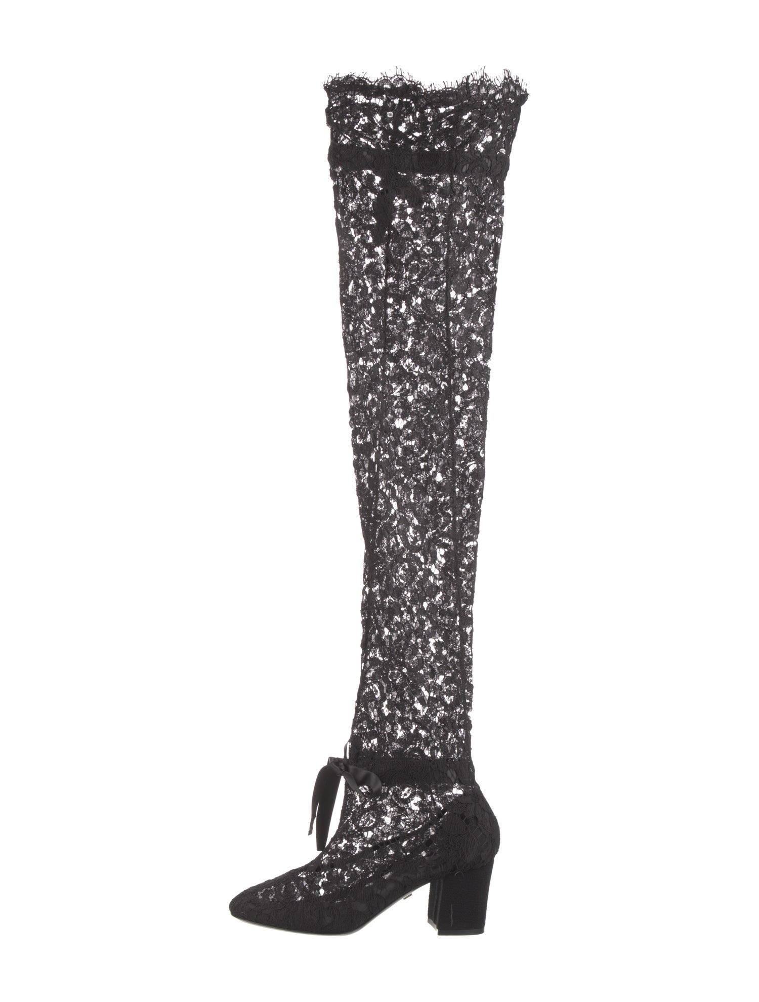Dolce & Gabbana Lace Colorblock Pattern Sock Boots