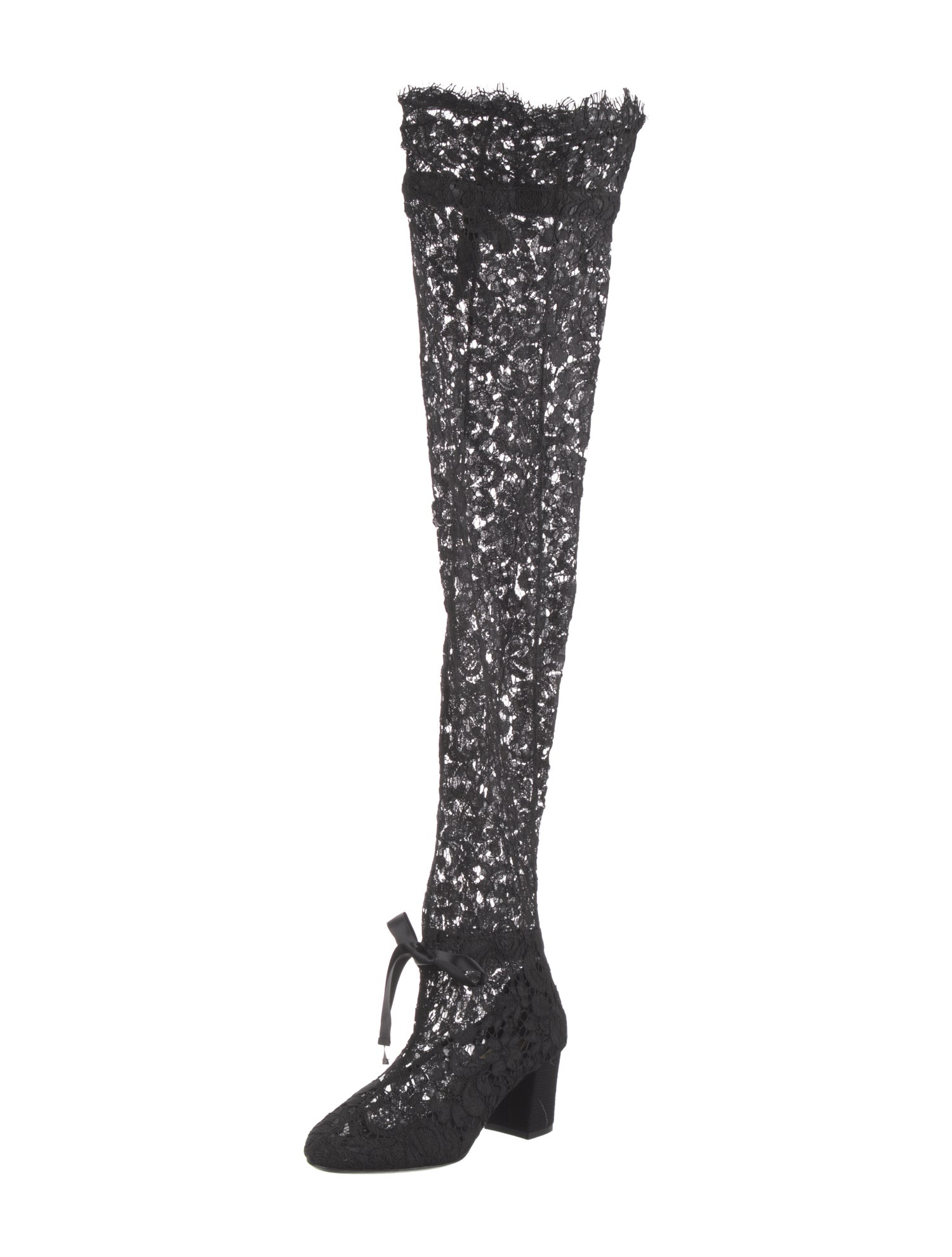 Dolce & Gabbana Lace Colorblock Pattern Sock Boots