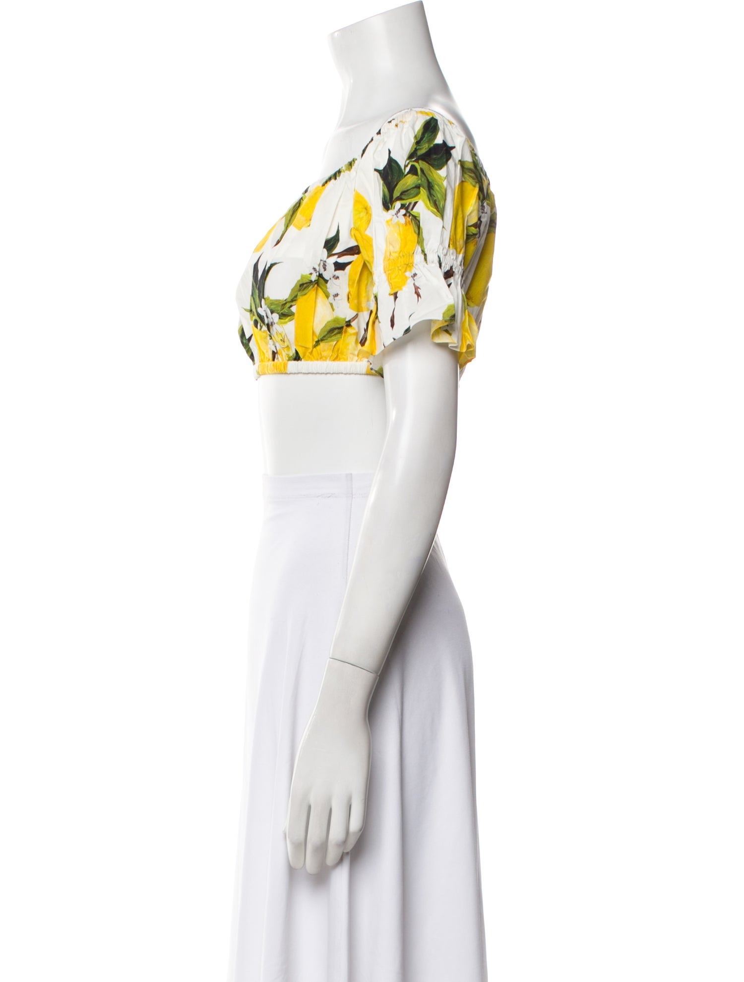 Dolce & Gabbana Floral Print Off-The-Shoulder Crop Top