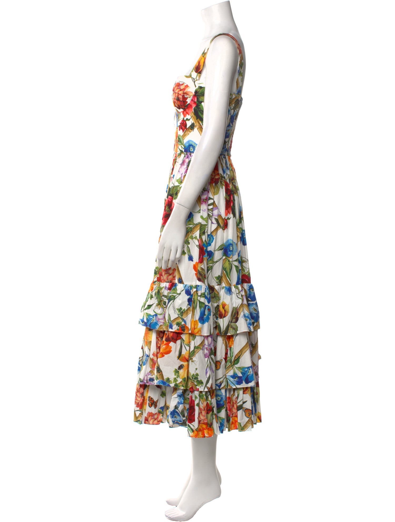 Dolce & Gabbana Floral Print Midi Length Dress