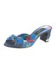 Dolce & Gabbana Denim Floral Print Slides