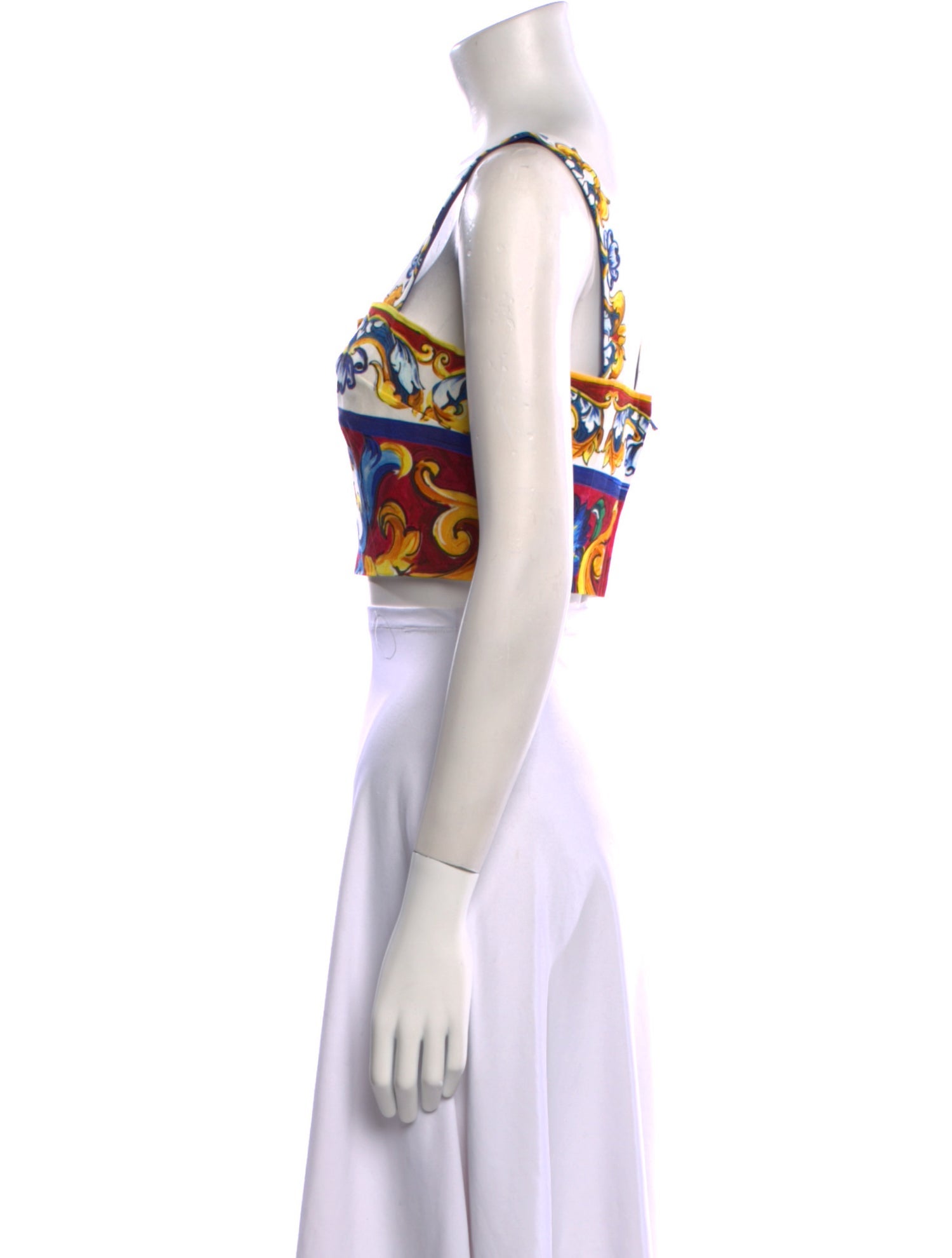 Dolce & Gabbana Printed Square Neckline Crop Top