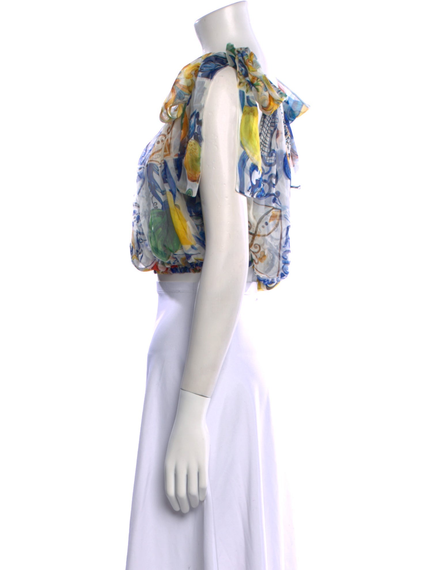 Dolce & Gabbana Silk Printed Crop Top