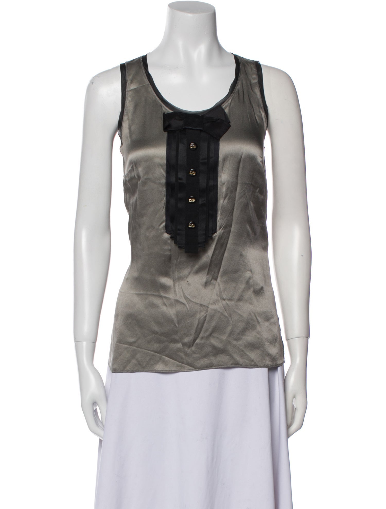 Dolce & Gabbana Silk Scoop Neck Top