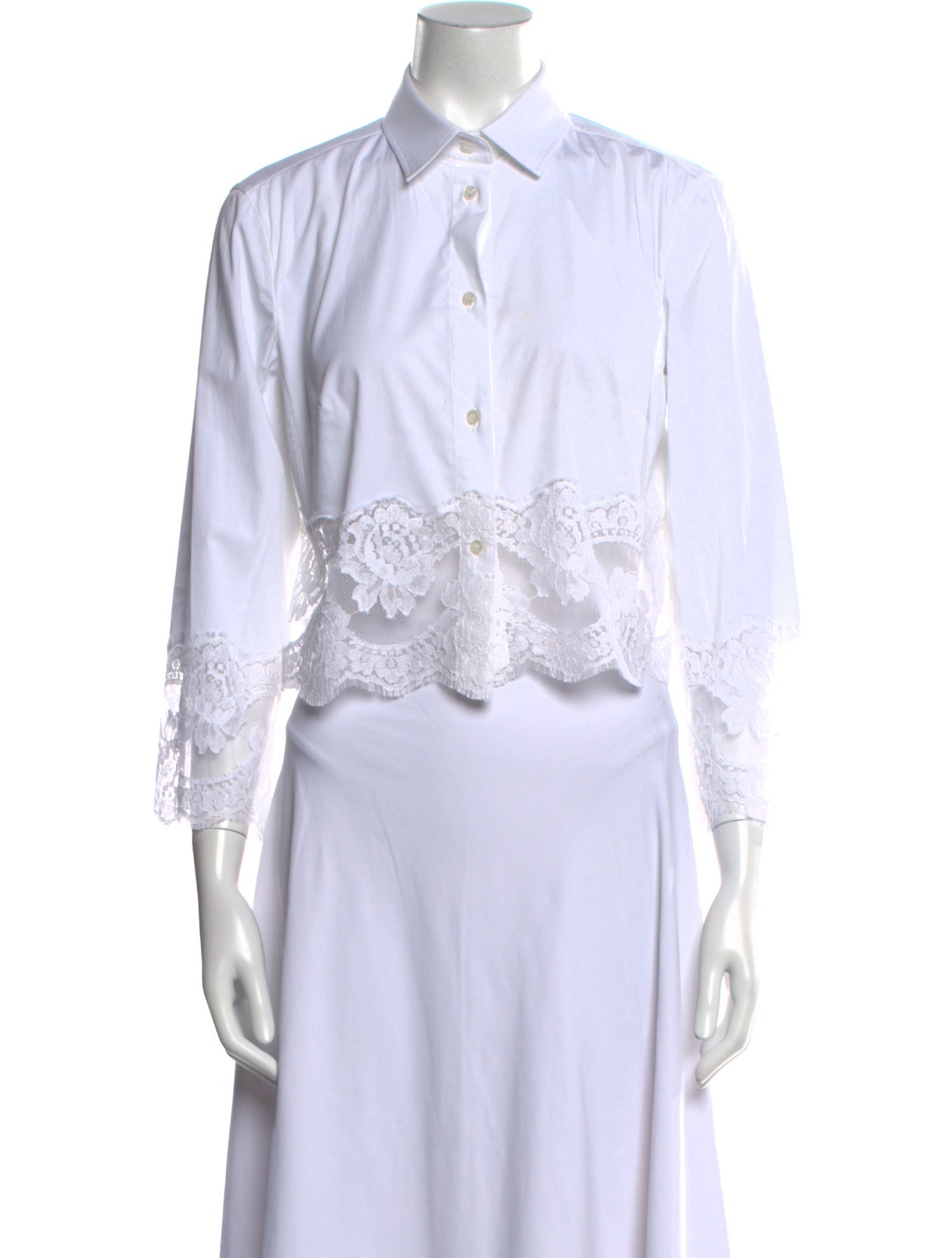 Dolce & Gabbana Three-Quarter Sleeve Crop Top