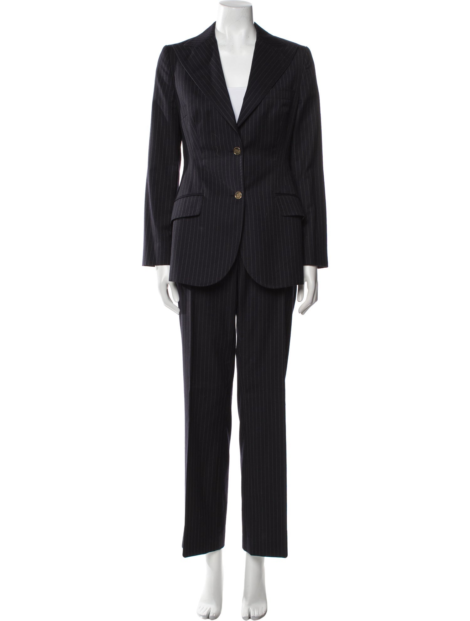 Dolce & Gabbana Virgin Wool Striped Pantsuit