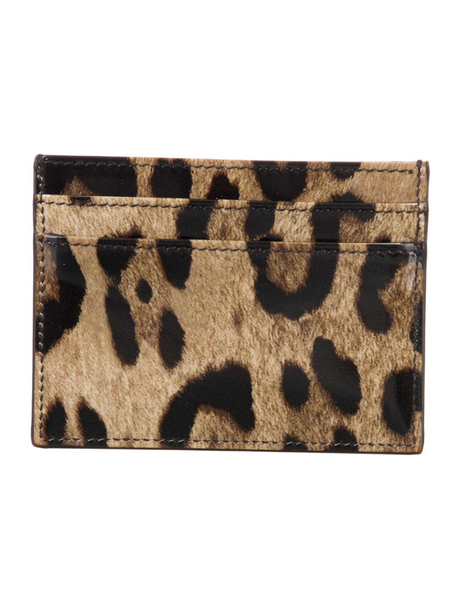 Dolce & Gabbana Patent Leather Animal Print Bifold Wallet