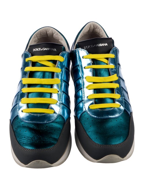 Dolce & Gabbana Leather Colorblock Pattern Sneakers