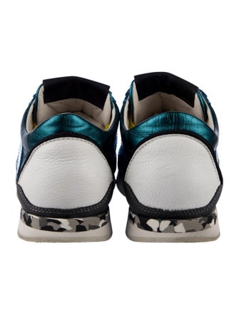 Dolce & Gabbana Leather Colorblock Pattern Sneakers