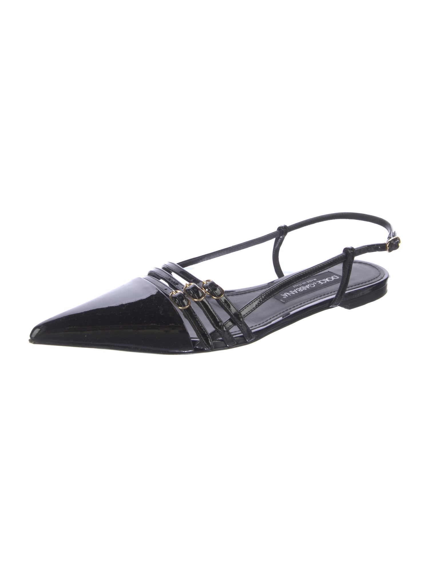 Dolce & Gabbana Patent Leather Slingback Flats