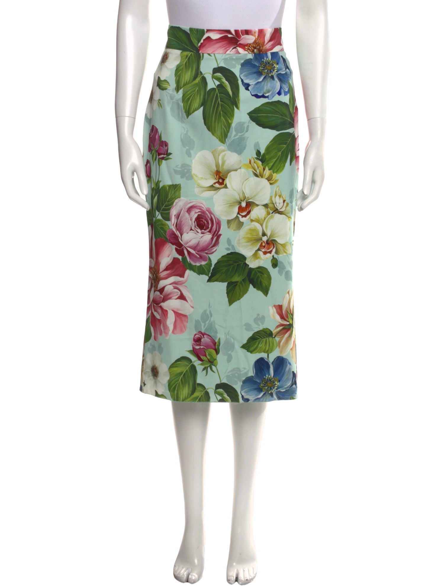 Dolce & Gabbana Floral Print Midi Length Skirt