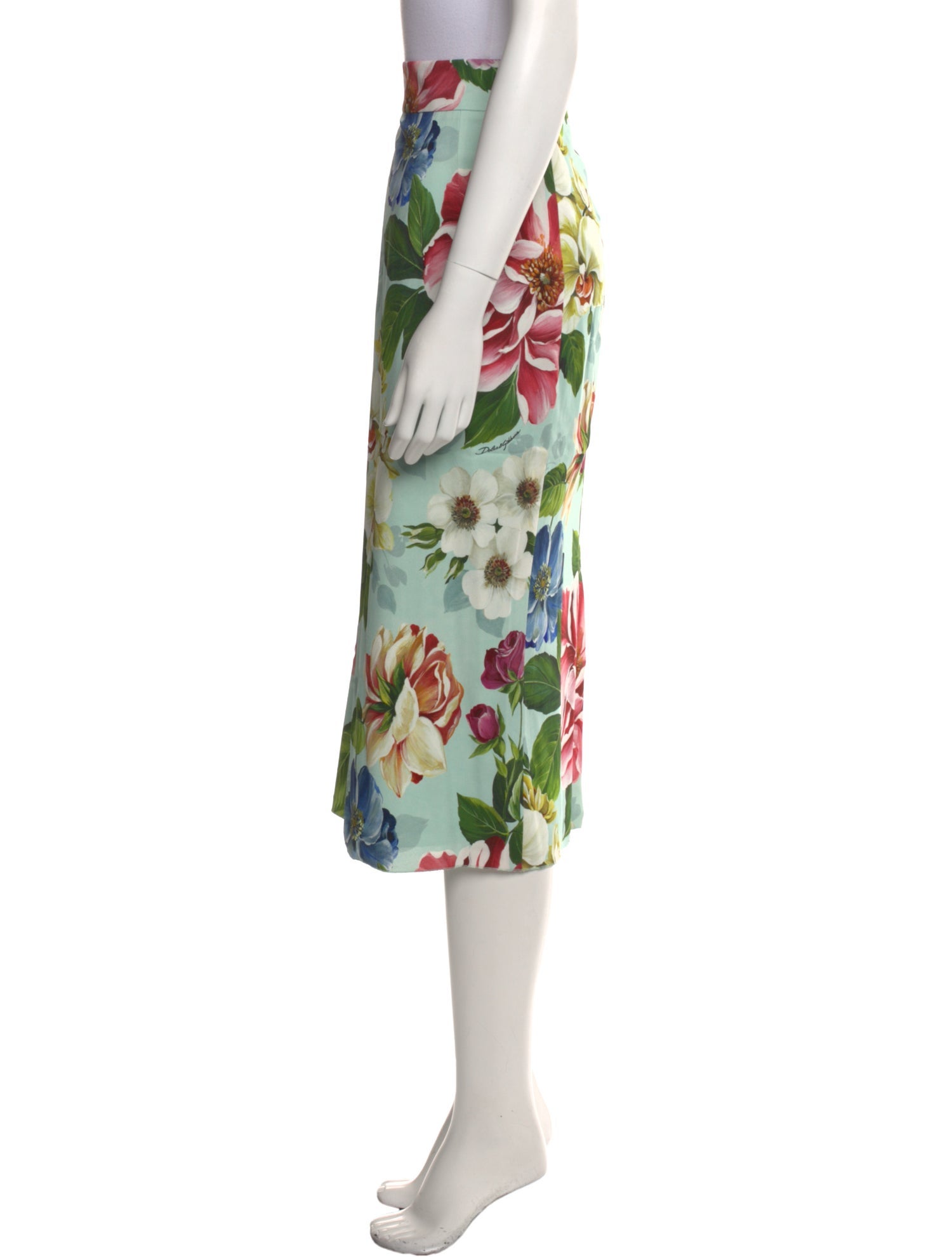 Dolce & Gabbana Floral Print Midi Length Skirt