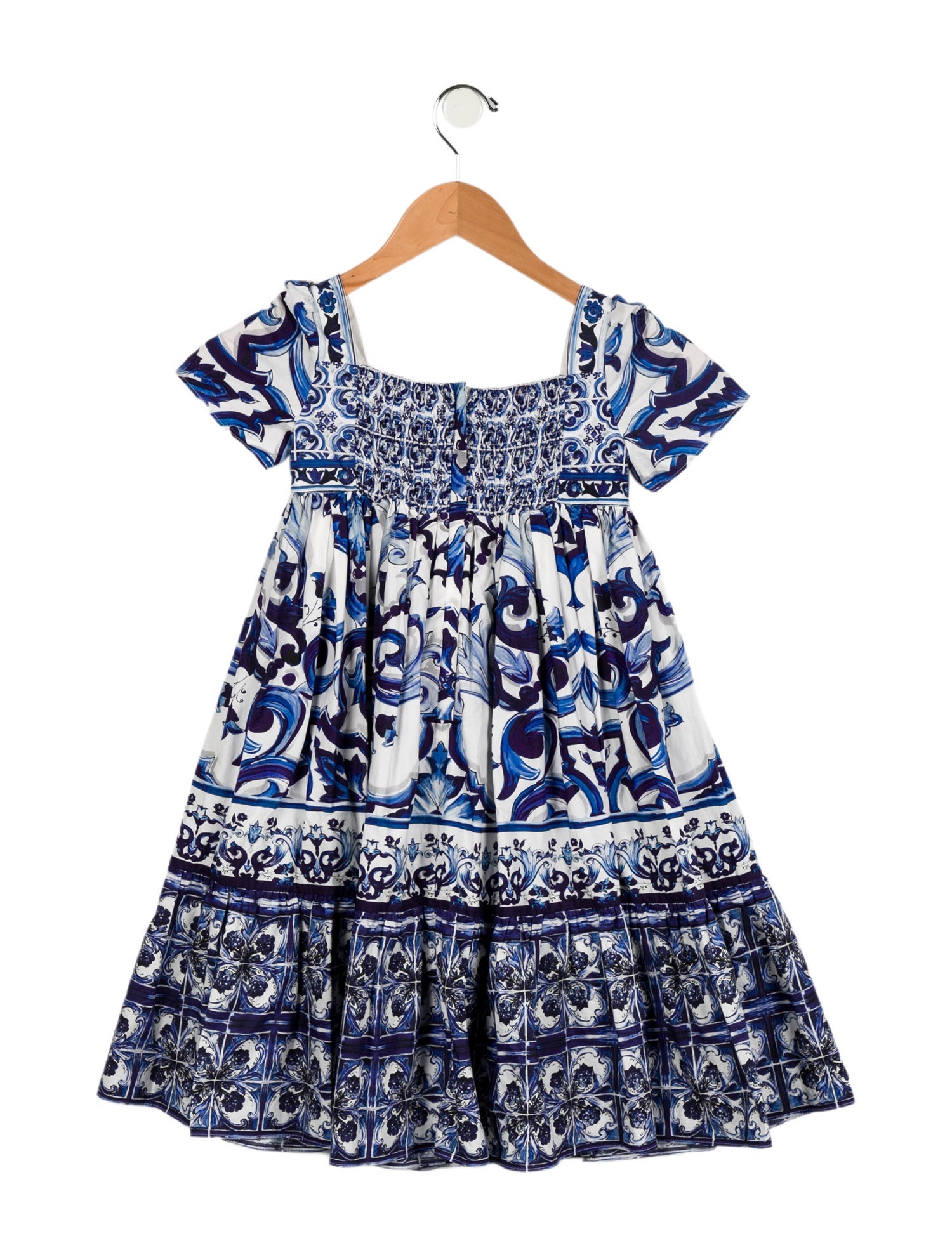 Dolce & Gabbana Toddler Girls' Majolica Short Sleeve Dress