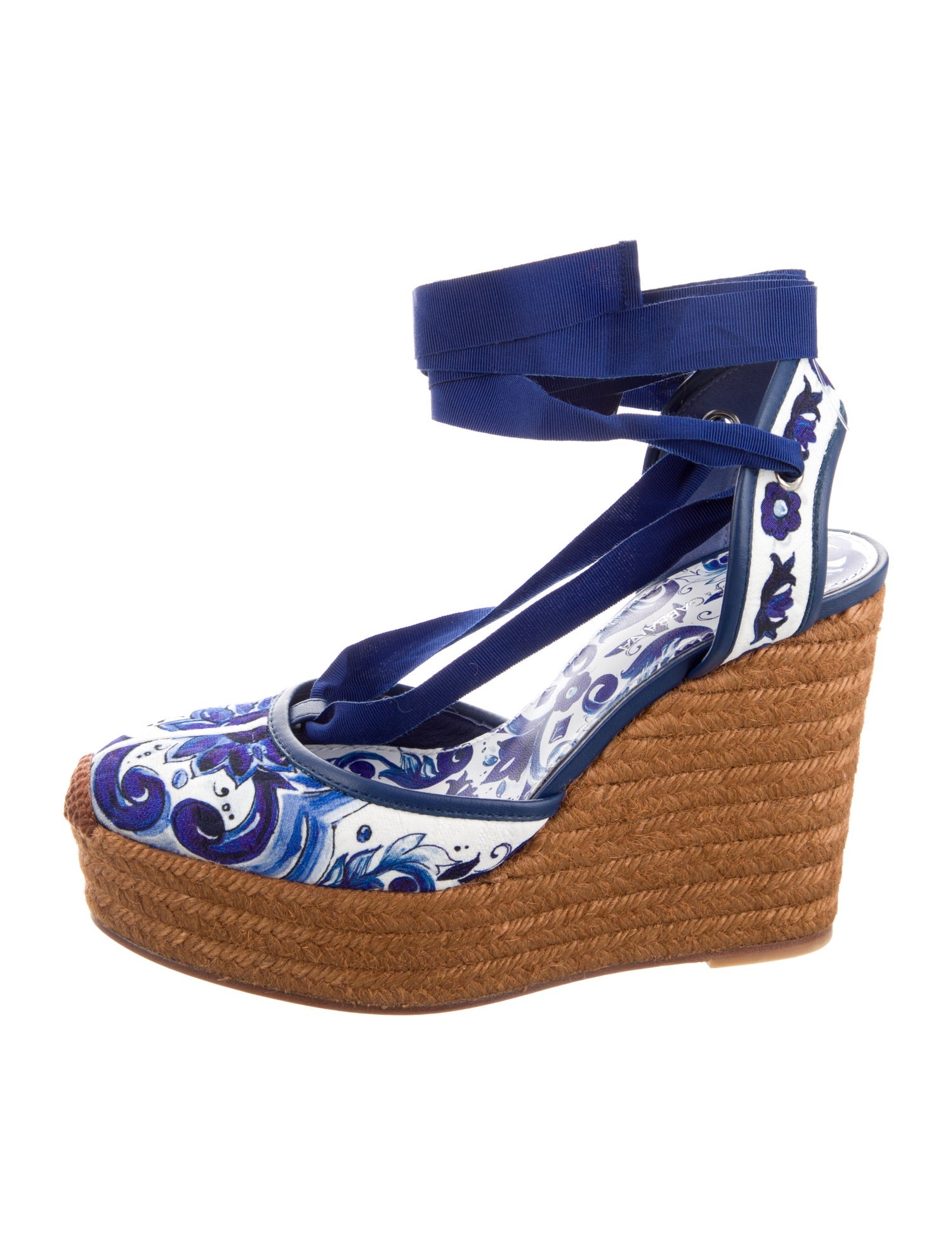 Dolce & Gabbana Sandalo Zeppa Paisley Print Pumps