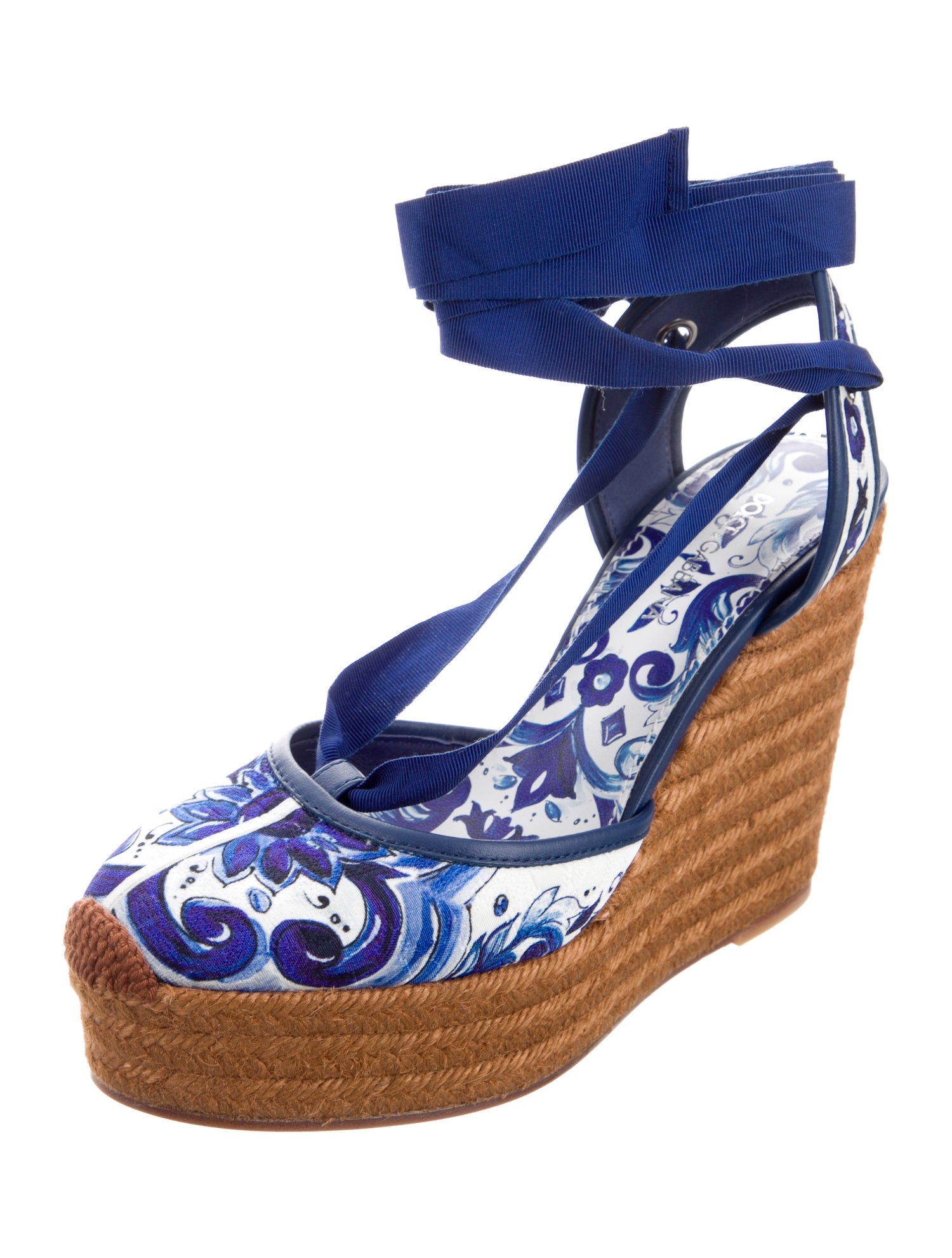 Dolce & Gabbana Sandalo Zeppa Paisley Print Pumps