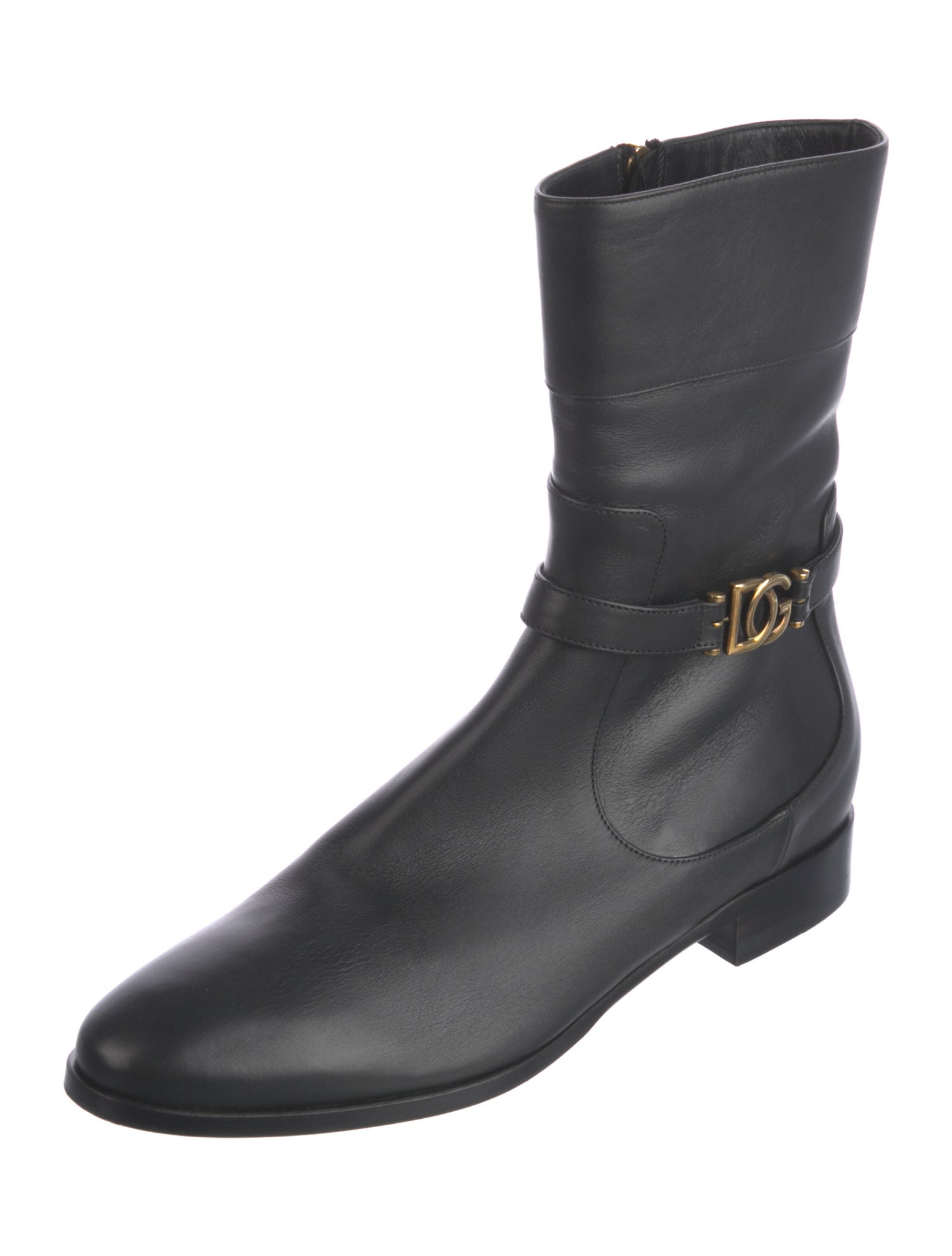 Dolce & Gabbana Leather Moto Boots