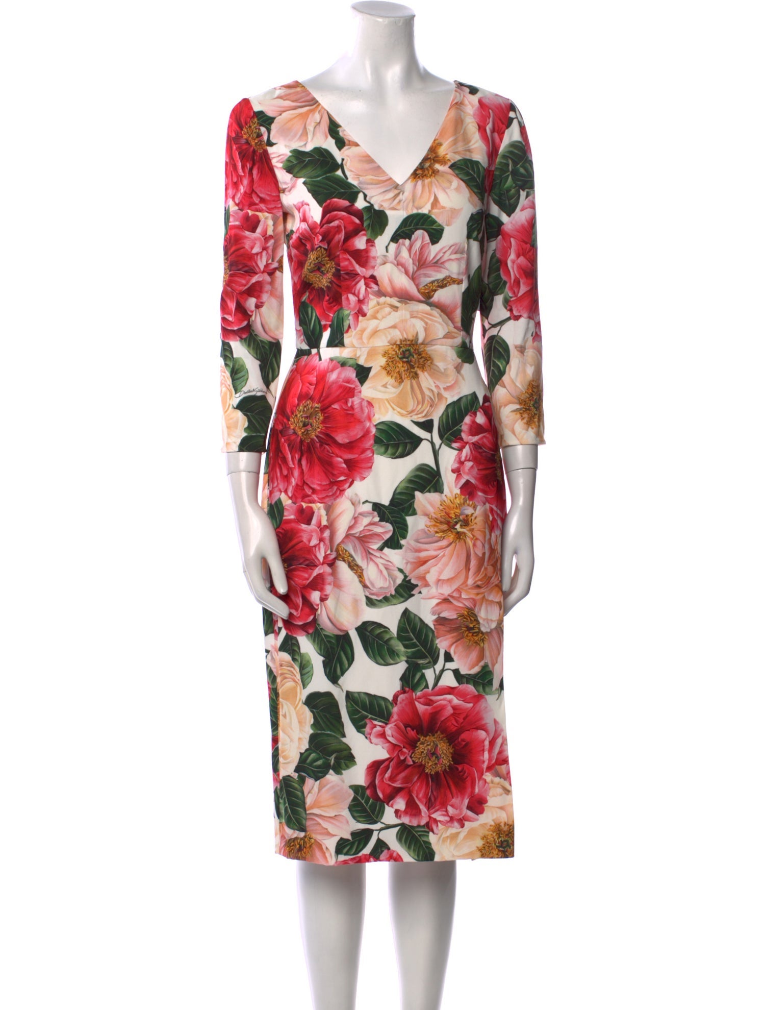 Dolce & Gabbana Floral Print Midi Length Dress w/ Tags