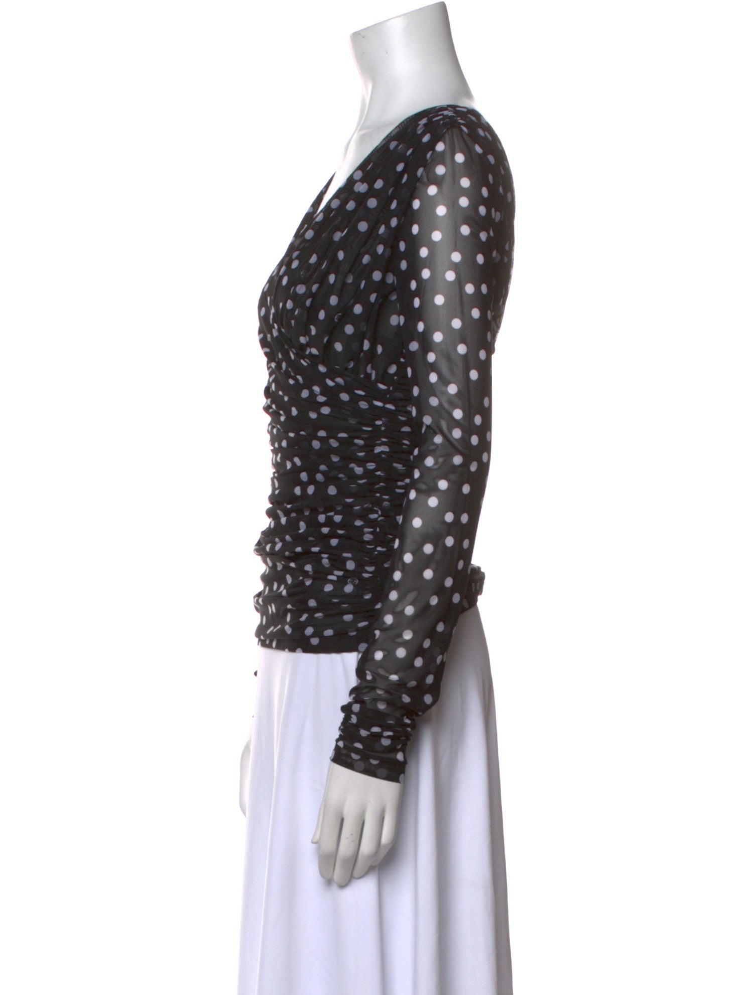 Dolce & Gabbana Polka Dot Print V-Neck Top
