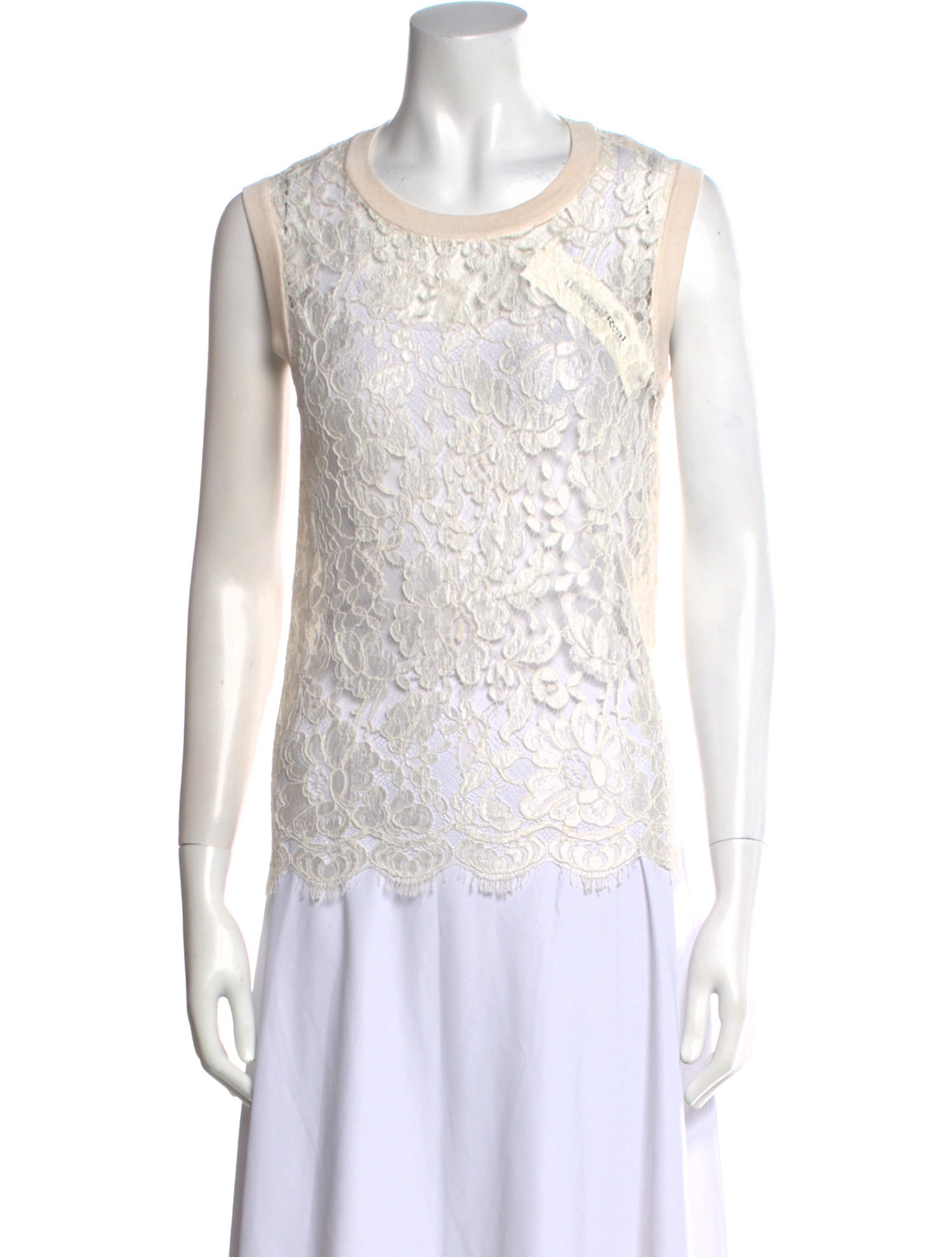 Dolce & Gabbana Silk Lace Pattern Top