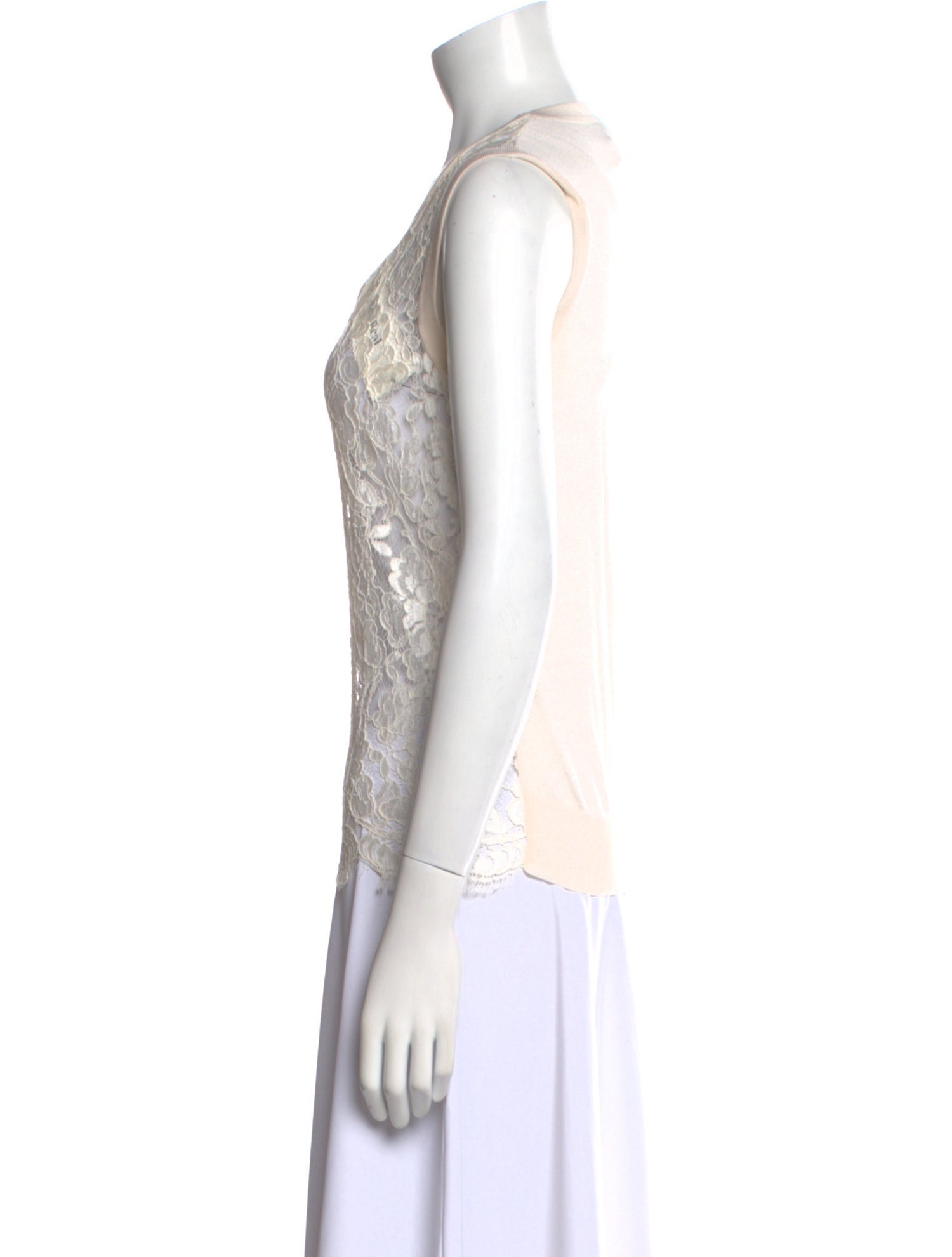 Dolce & Gabbana Silk Lace Pattern Top