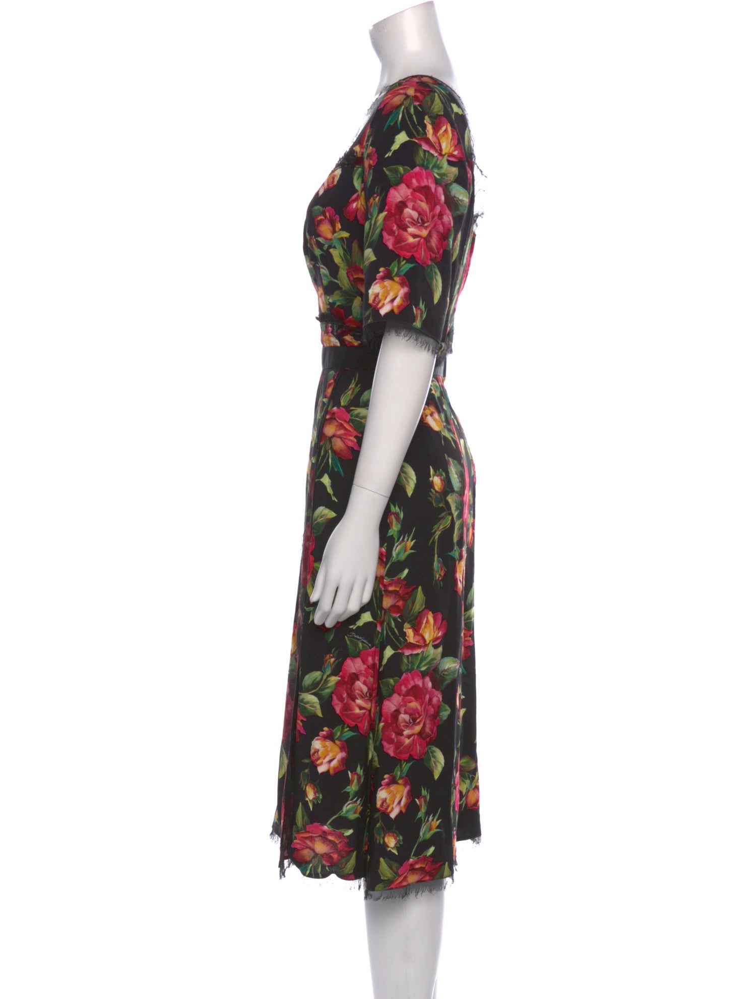 Dolce & Gabbana Floral Print Midi Length Dress