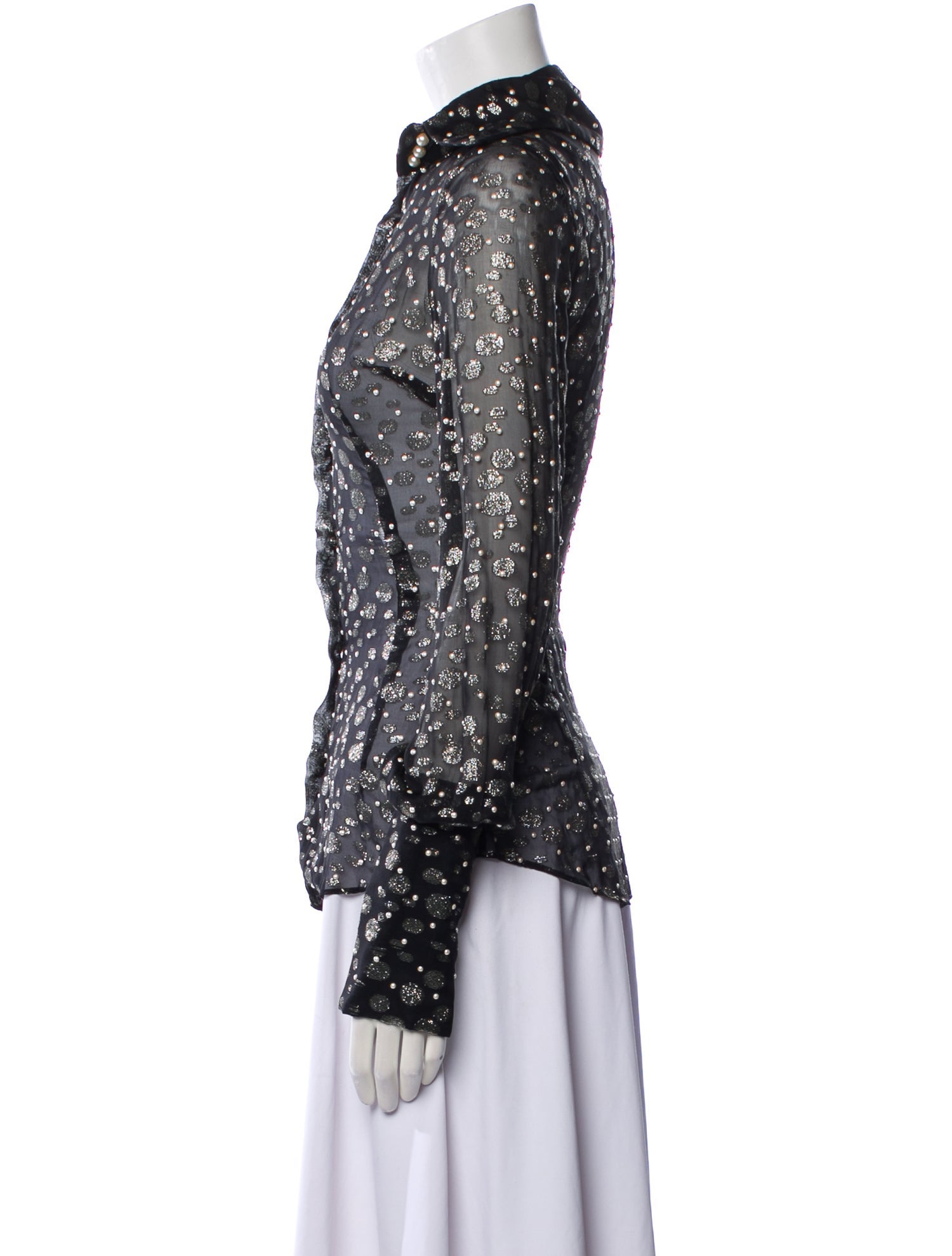 Dolce & Gabbana Silk Patterned Button-Up Top