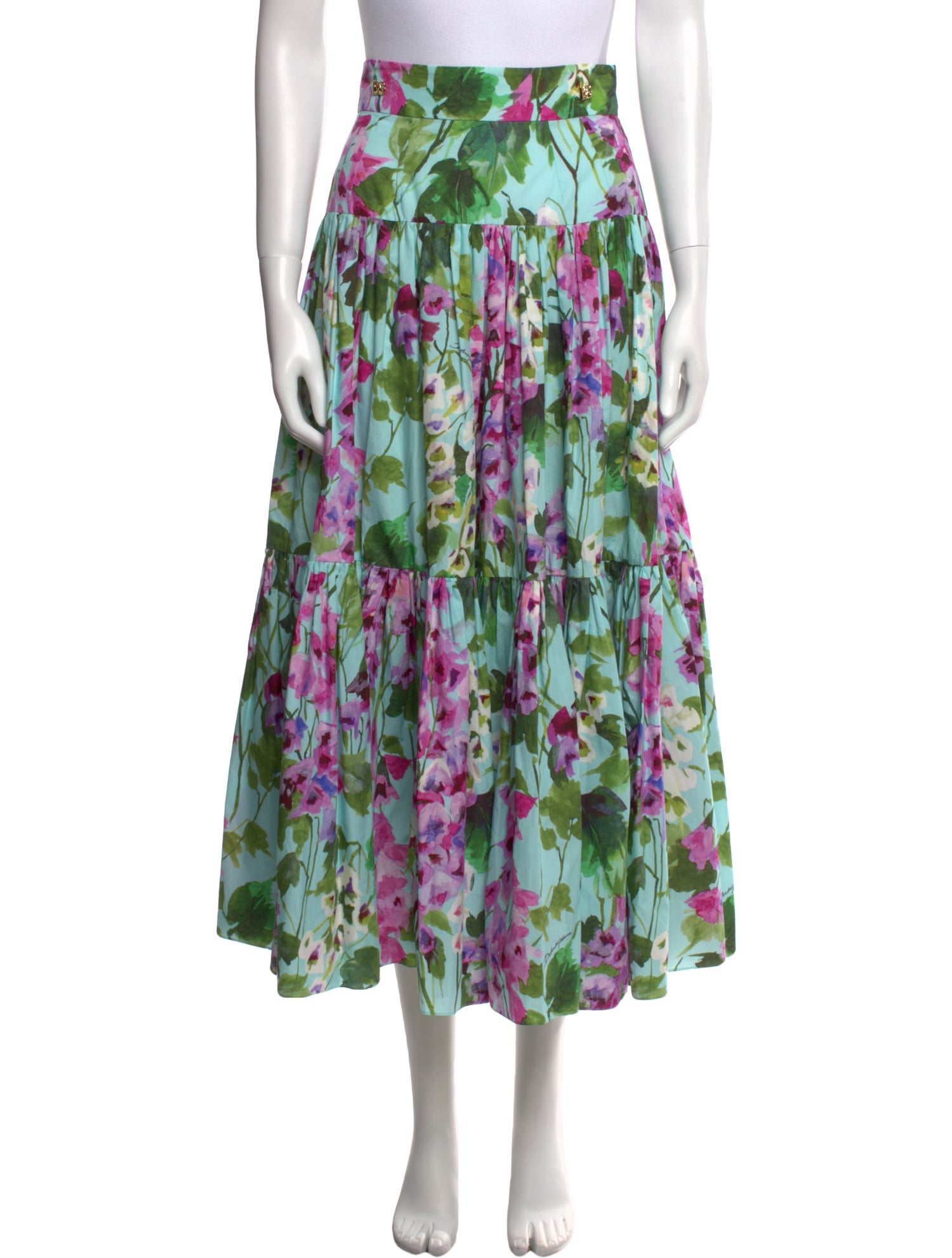 Dolce & Gabbana Floral Print Midi Length Skirt