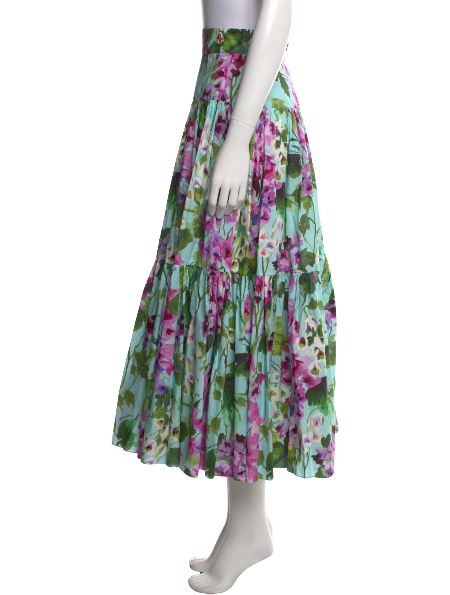 Dolce & Gabbana Floral Print Midi Length Skirt