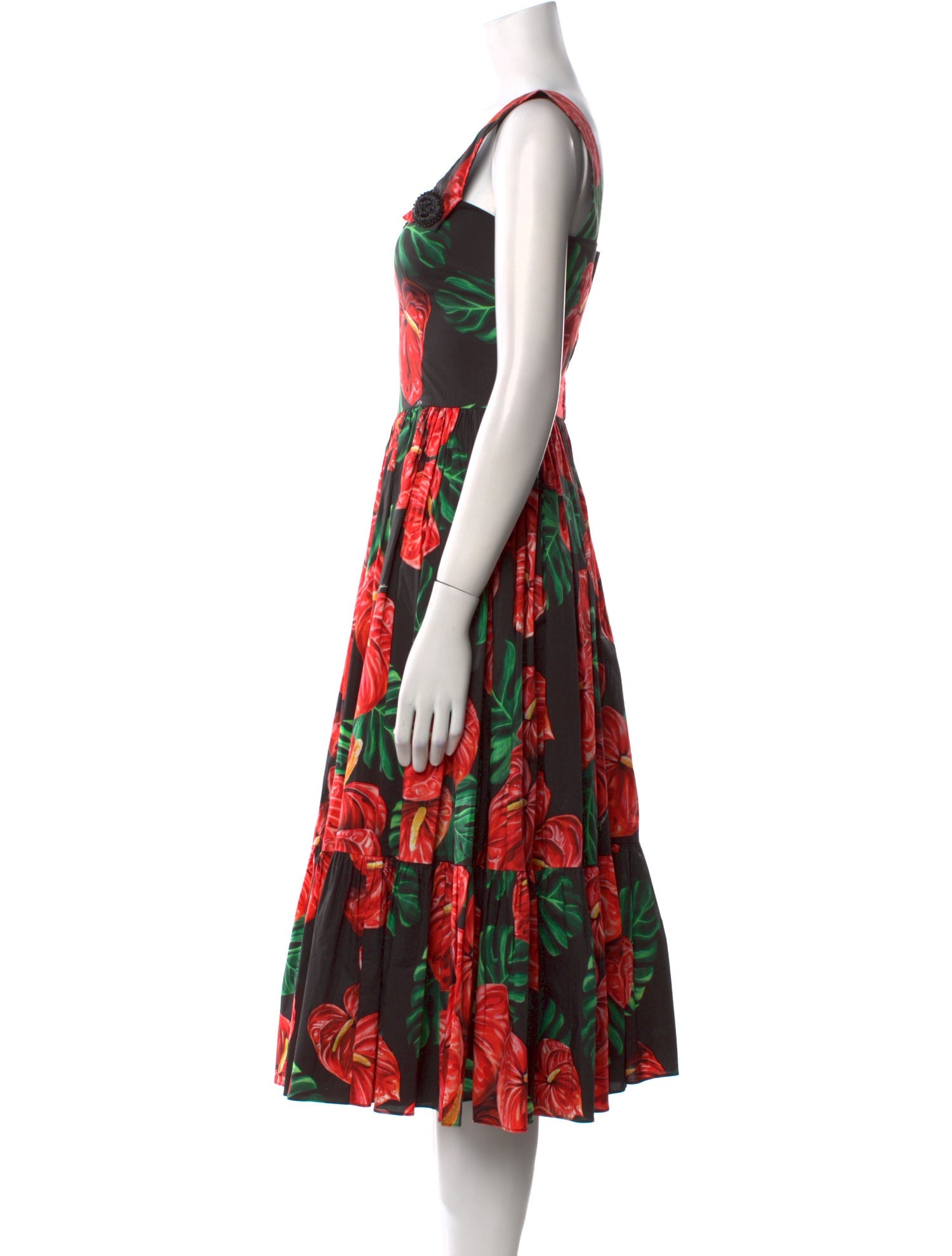 Dolce & Gabbana Floral Print Midi Length Dress