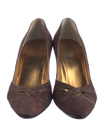 Dolce & Gabbana Suede Polka Dot Print Pumps