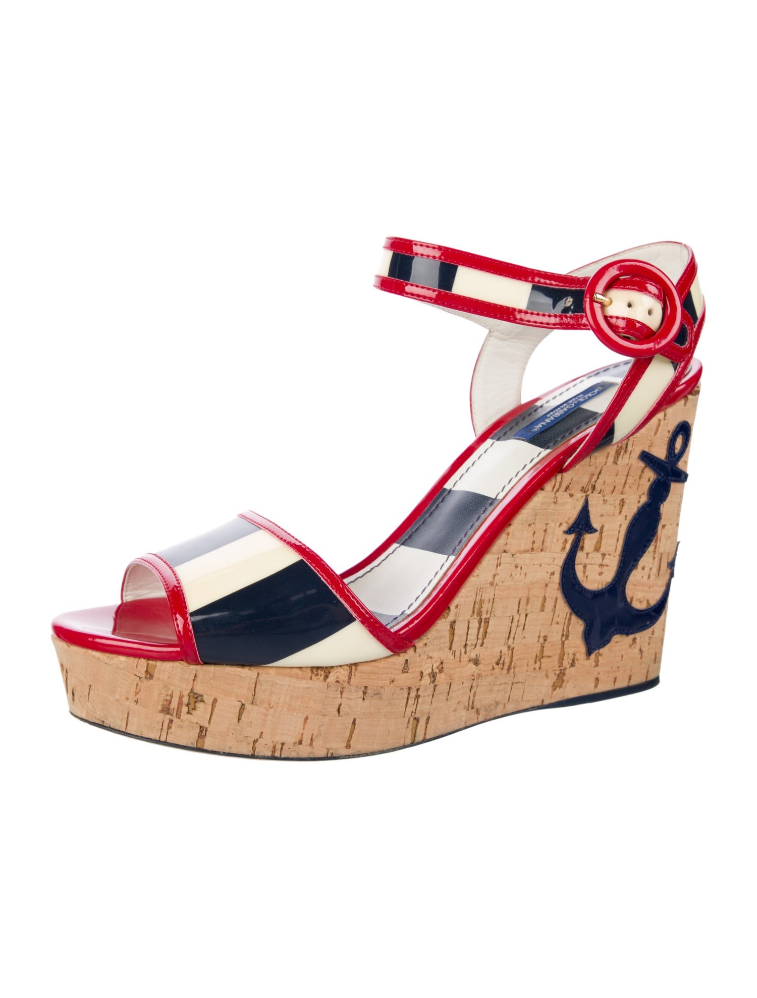 Dolce & Gabbana Patent Leather Printed Sandals