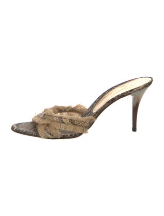 Dolce & Gabbana Leather Raw-Edge Trim Slides